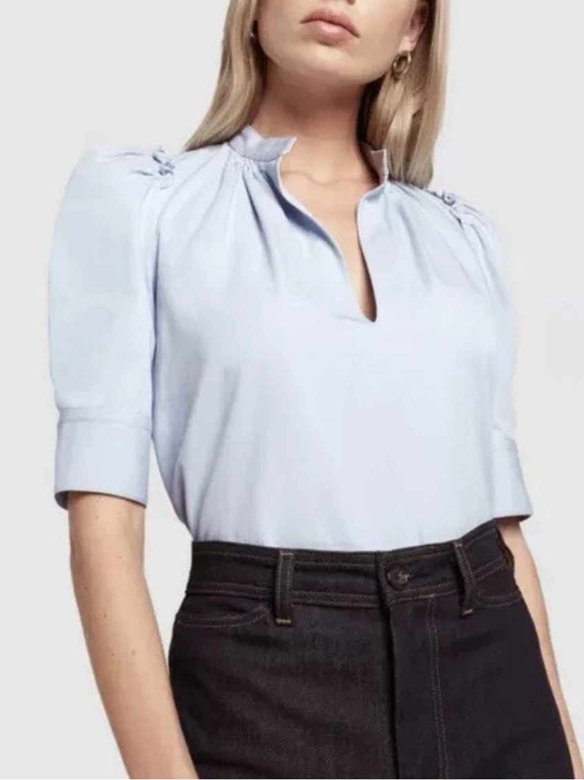 G. Label By Goop Kelsey V Neck Popover! Size 4 Nwot Baby Blue Amazing — image 2 of 6